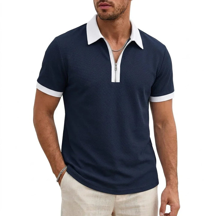 David Atmungsaktives Polo-Shirt mit Reißverschluss