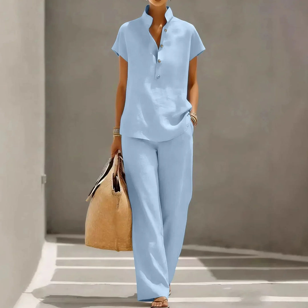 Vespera Atmungsaktives Leinen-Outfit im Set