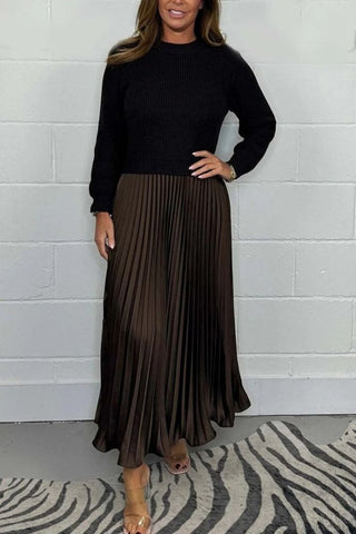 Michelle | Maxikleid mit Jersey und Faltenrock