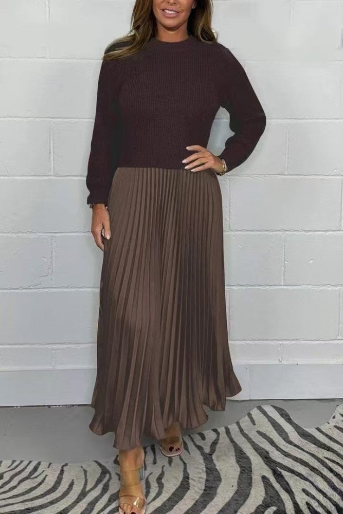 Michelle | Maxikleid mit Jersey und Faltenrock