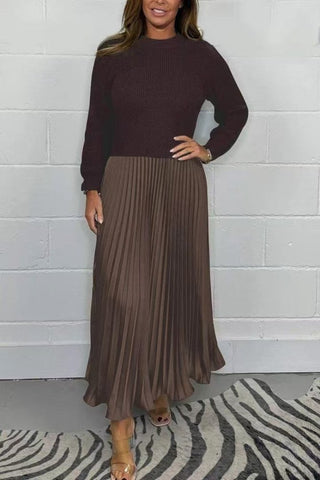 Michelle | Maxikleid mit Jersey und Faltenrock