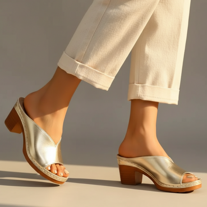 Rosaline Orthopedic Chunky High Heel Sandals