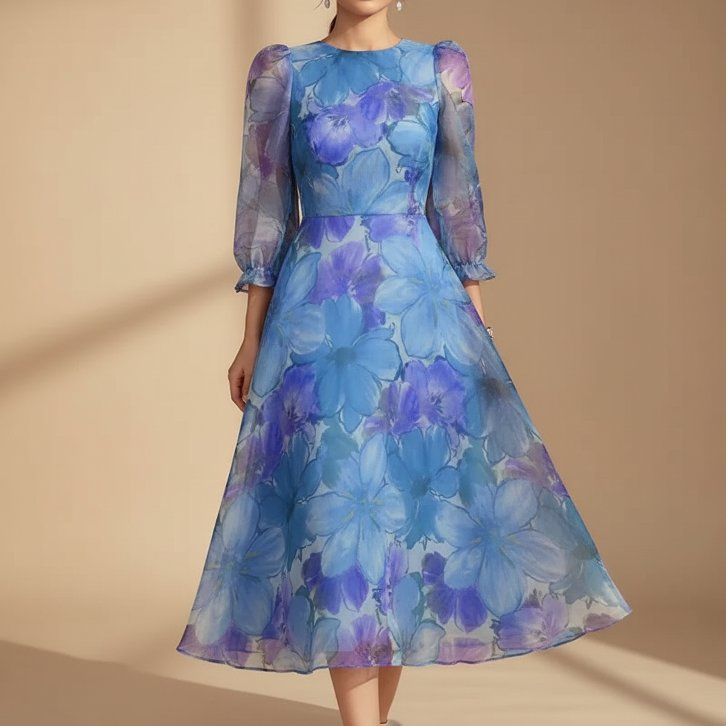 Delilah Floral Midi-Kleid für Hochzeitsgäste