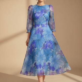 Delilah Floral Midi-Kleid für Hochzeitsgäste