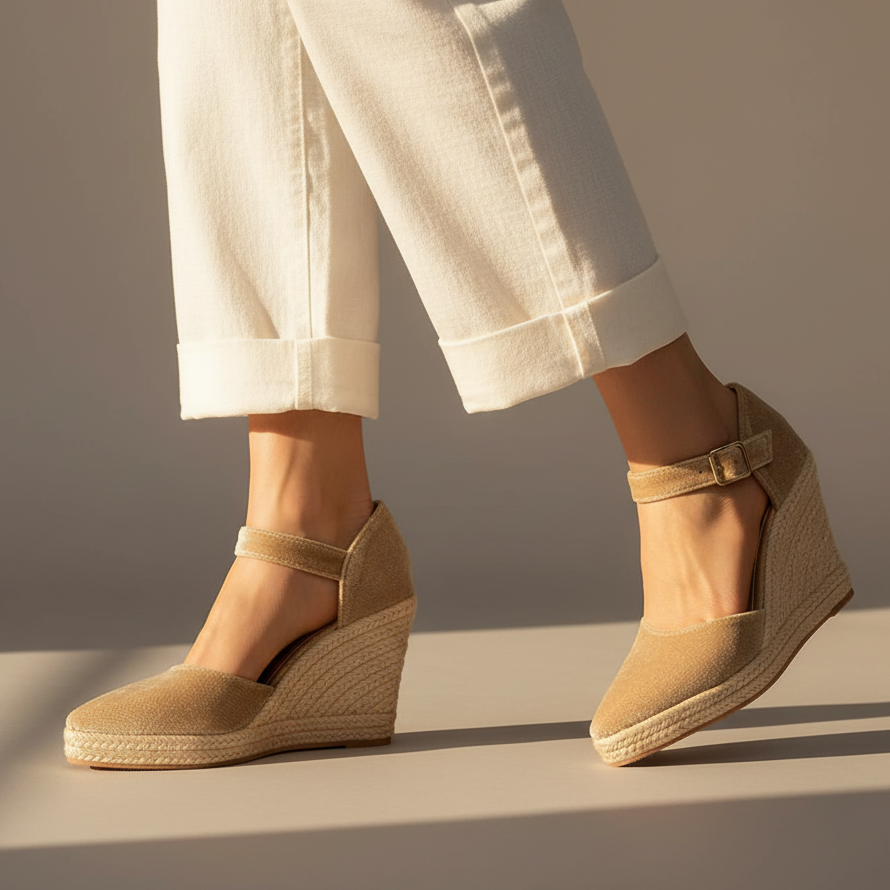 Zia Wedge Sandals with Ankle Straps