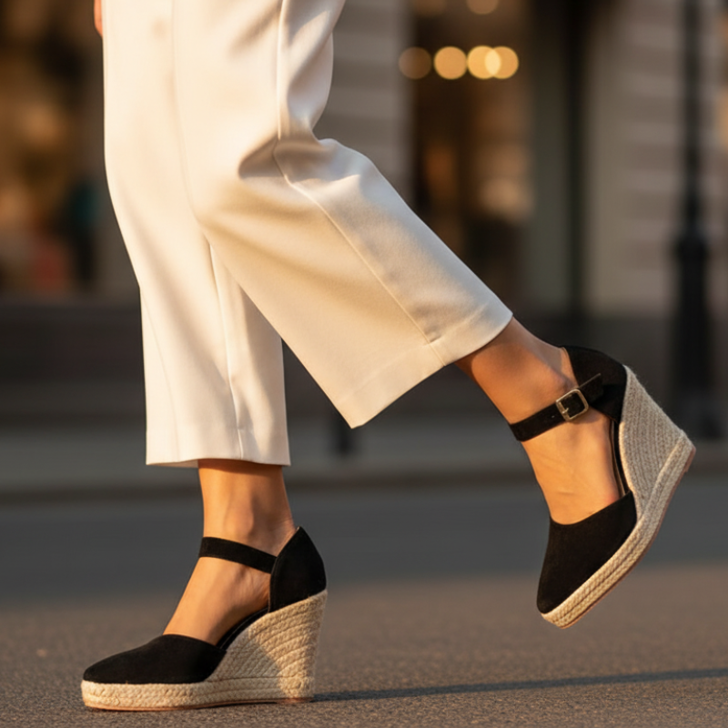 Zia Wedge Sandals with Ankle Straps