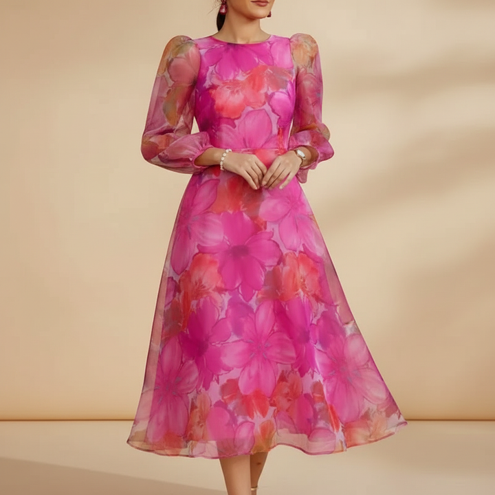 Delilah Floral Midi-Kleid für Hochzeitsgäste