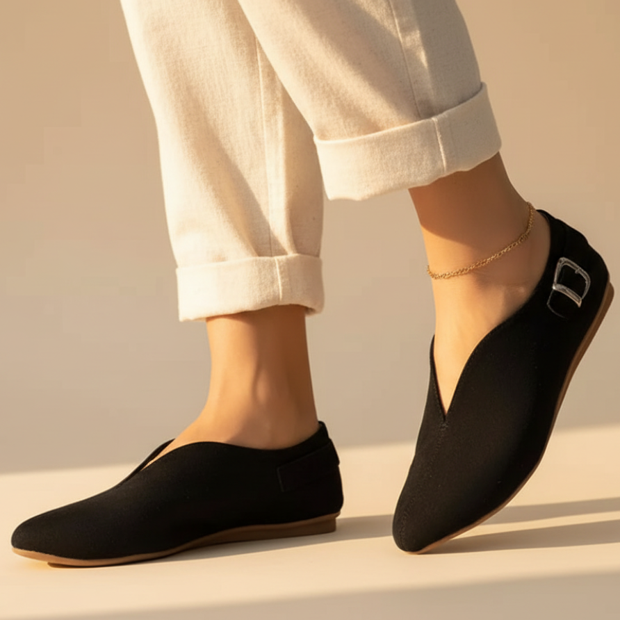 Katherine Spitz zulaufende Ballerinas" could be rewritten as "Katherine Pointed Toe Ballerinas.