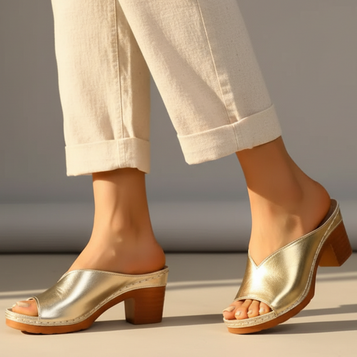 Rosaline Orthopedic Chunky High Heel Sandals