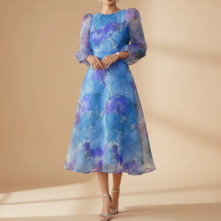 Delilah Floral Midi-Kleid für Hochzeitsgäste