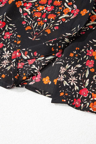 Vintage-Blumenmuster-Hemd mit Knopfdetails