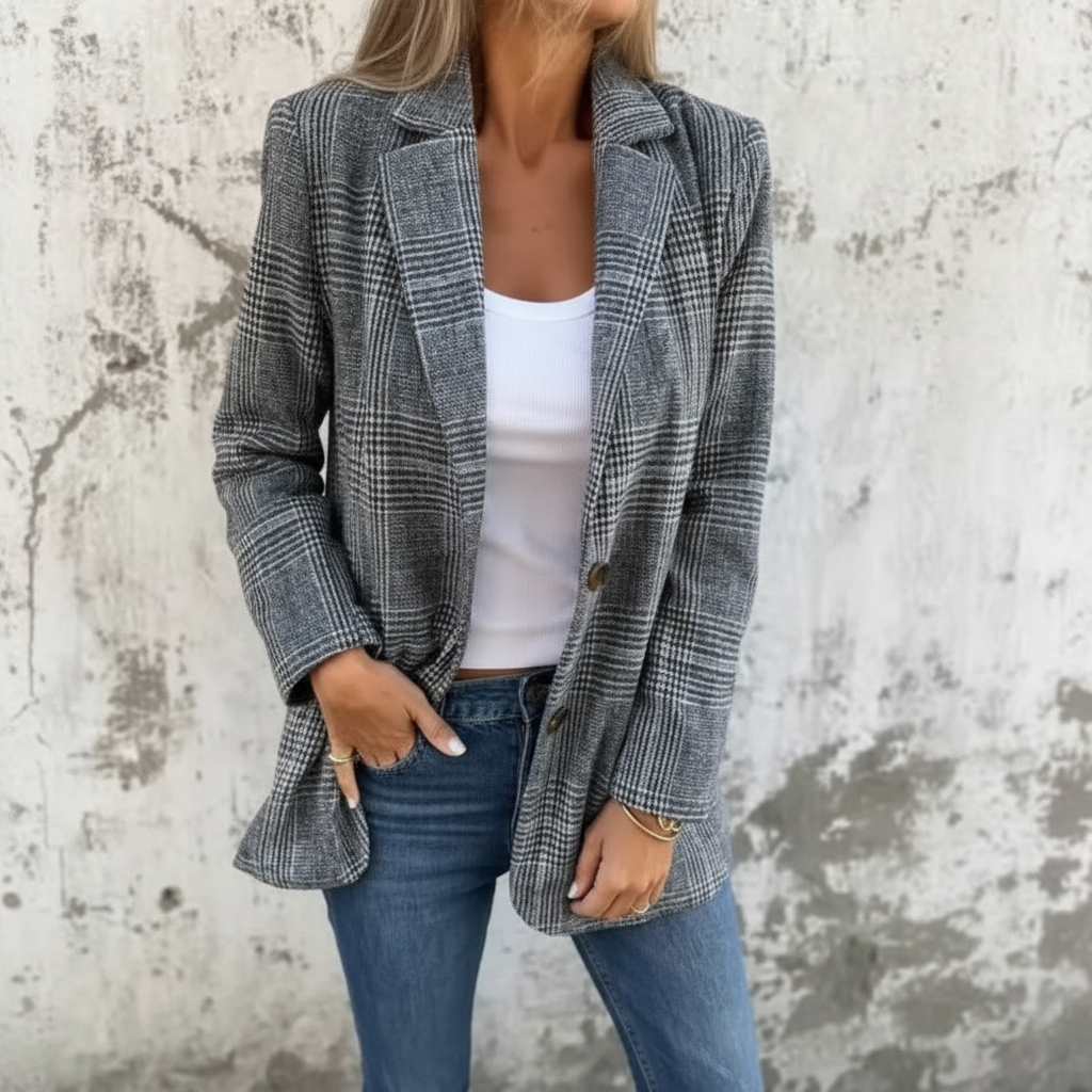 Velina | Jacke im Hahnentritt mit lockerer Passform