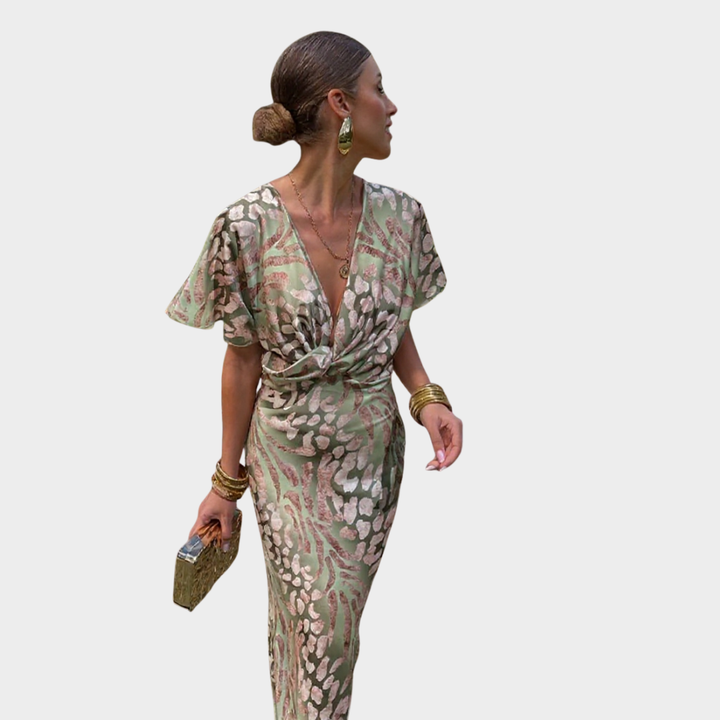 CLARANDRA | KUPFER MIDI-KLEID