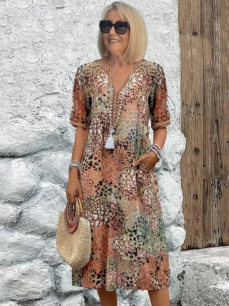 Rachel Vibrant Midi Kleid
