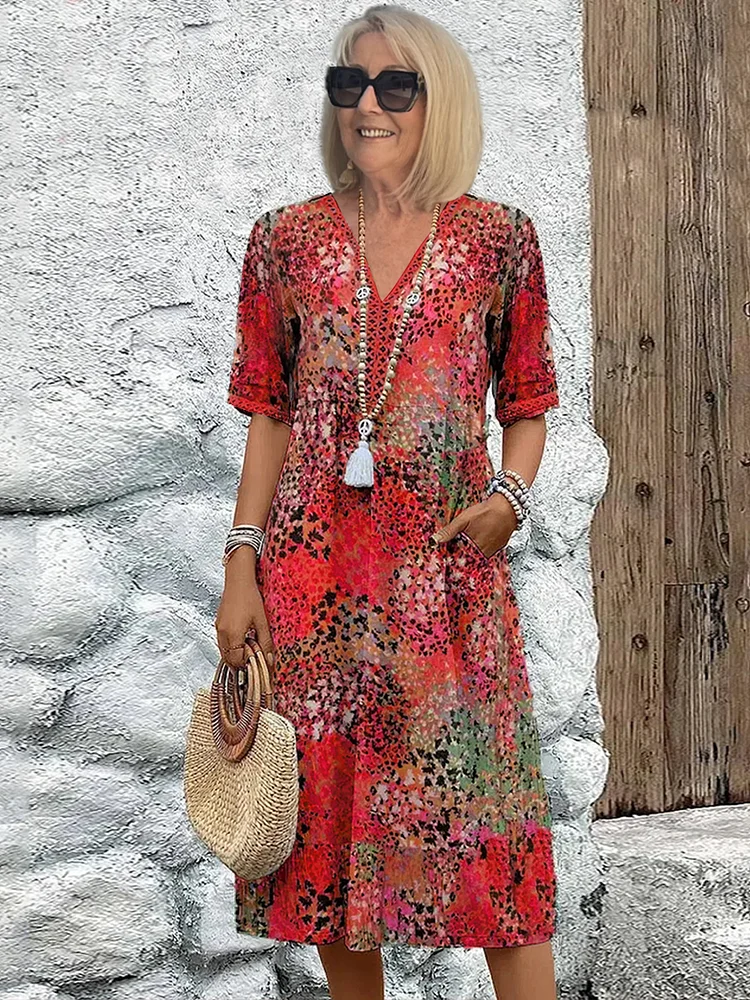 Rachel Vibrant Midi Kleid