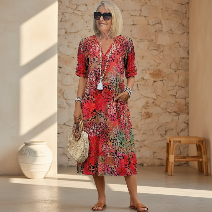 Rachel Vibrant Midi Kleid