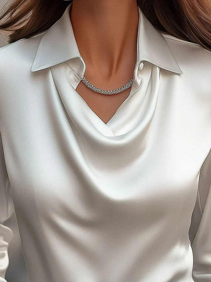 Demi - Elegante Bluse mit gerafftem Kragen