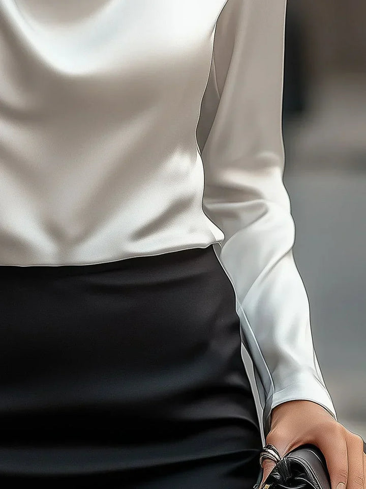 Demi - Elegante Bluse mit gerafftem Kragen