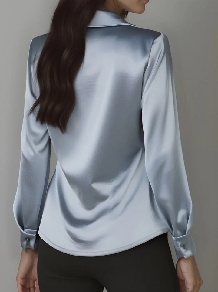 Demi - Elegante Bluse mit gerafftem Kragen