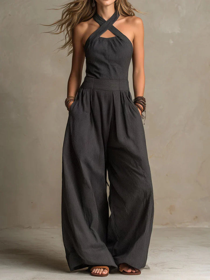 ARIADNA – Eleganter Overall mit Kreuz-Ausschnitt